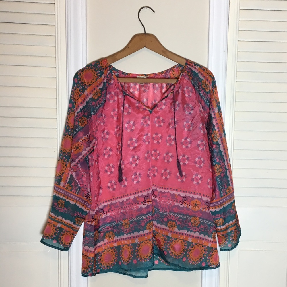 Natural life Sheer boho top